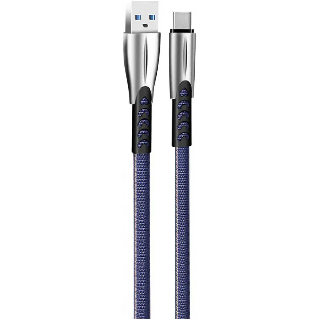 Дата кабель USB 2.0 AM to USB-C 1.0m zinc alloy blue ColorWay (CW-CBUC012-BL) - фото 2