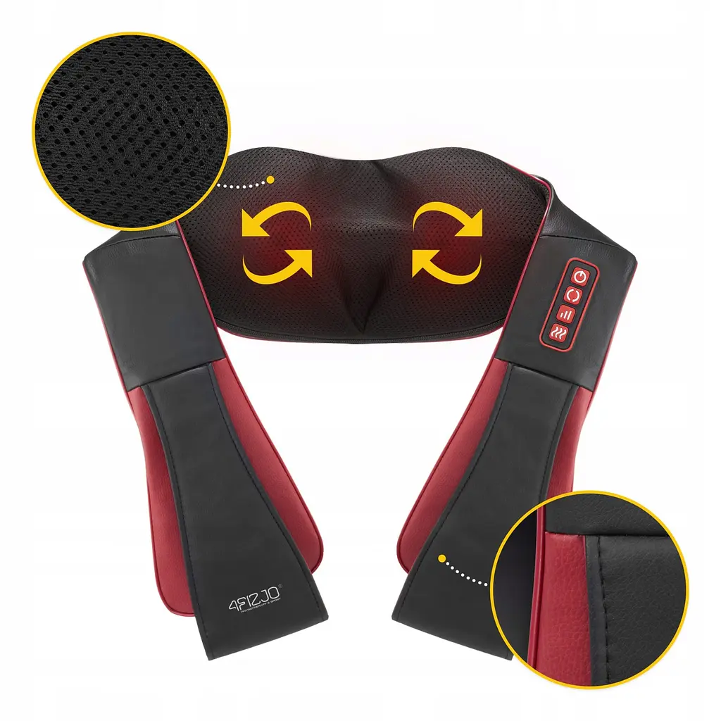 Накидка-масажер 4FIZJO Shiatsu Pro+ для шиї та спини 4FJ0565 Black/Red (P-5907739319074) - фото 14