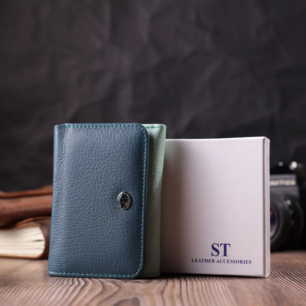 Барвистий жіночий гаманець із натуральної шкіри ST Leather 22493 різнокольоровий - фото 10