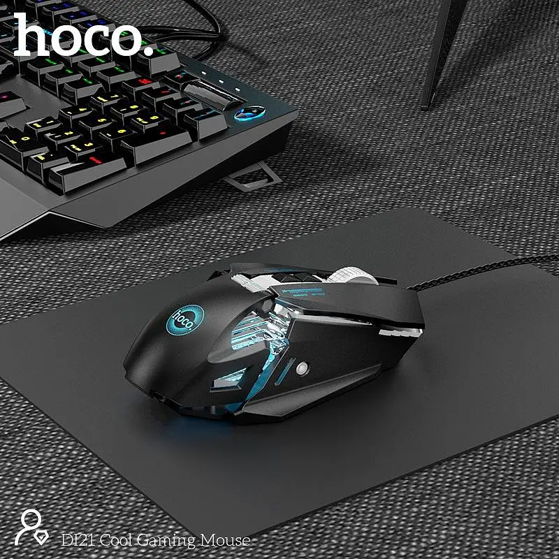 Мышь Hoco DI21 Cool Gaming Mouse 7200dpi проводная игровая с подсветкой - фото 4