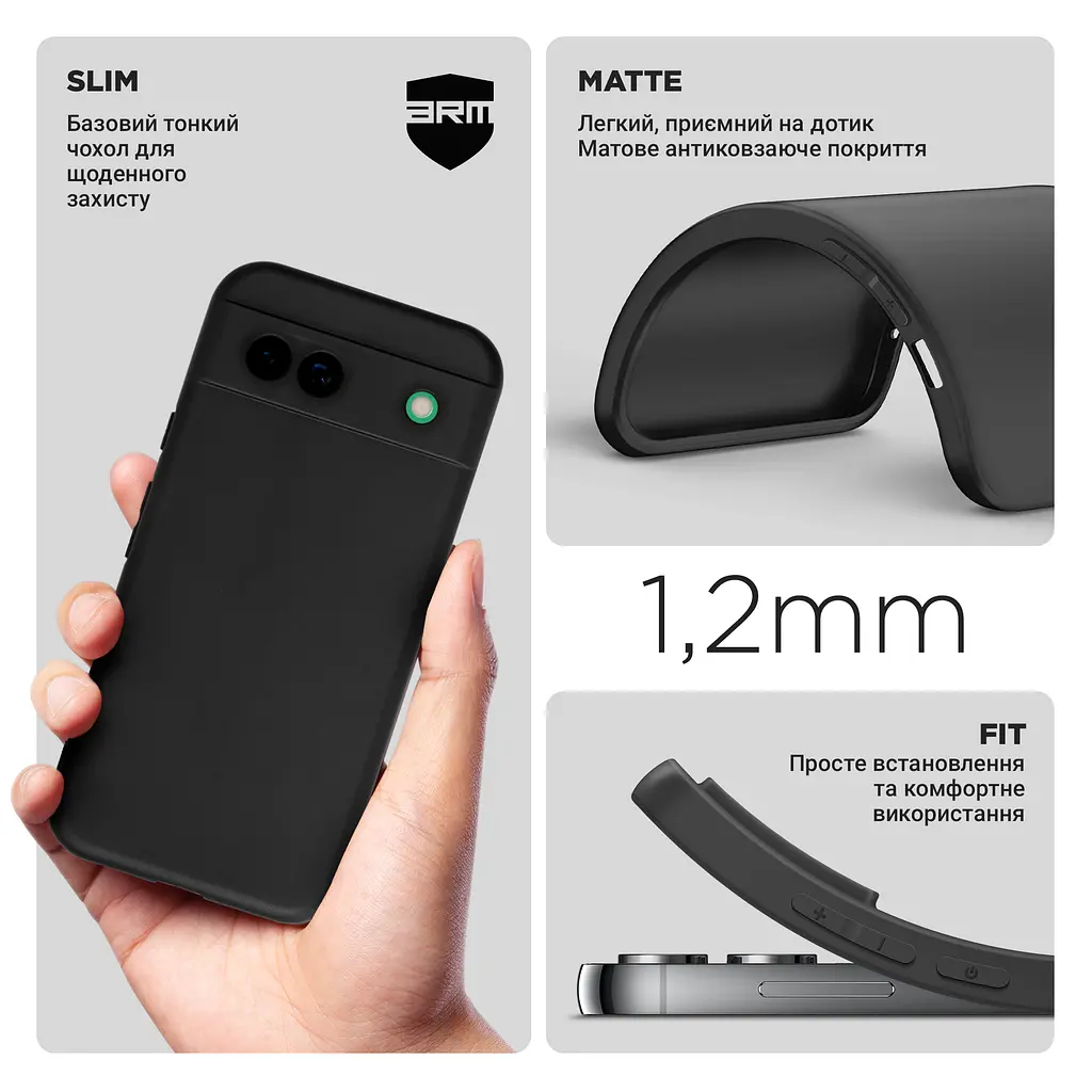 Чехол-накладка для смартфона Google Pixel 8a, противоударный, силиконовый, термополиуретановый (ТПУ), с защитой камеры и корпуса, черный, защита всего корпуса, ArmorStandart (ARM77805) - фото 3