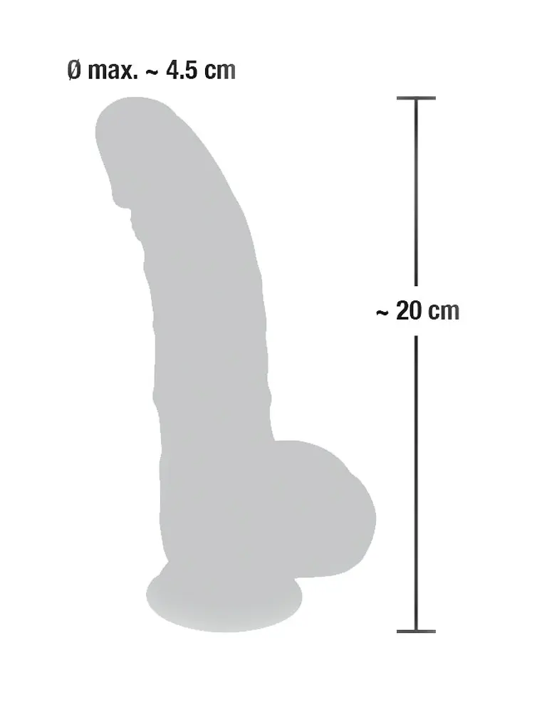 Реалістичний фалоімітатор Medical Silicone Dildo з мошонкою 20 см тілесний - фото 7