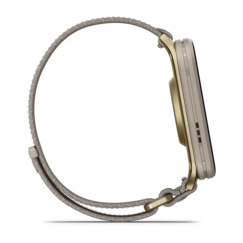 Смарт-годинник Garmin Venu X1 Soft Gold Titanium with French Grey Nylon (010-02980-33) - фото 5