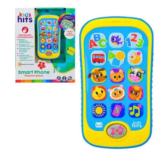 Детский развивающий телефон Limo Toy Первые знания Kids Hits Smart Phone, Яркая ферма укр., KH03/003 - фото 2
