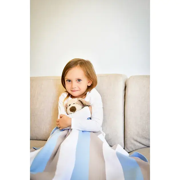 Дитячий плед в'язаний Ideia + шапочка, блакитний, 90х70 см (8-29909) - фото 8