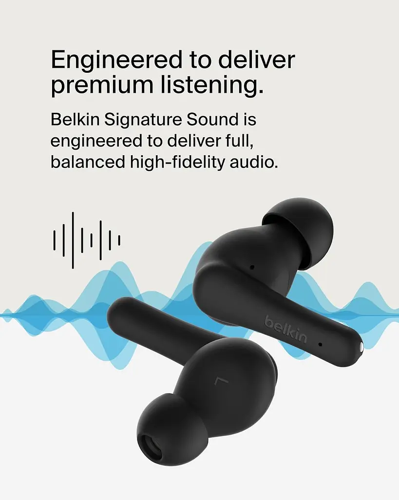 Наушники TWS Belkin Soundform Rhythm True Wireless черный (AUC012BTBK) - фото 6