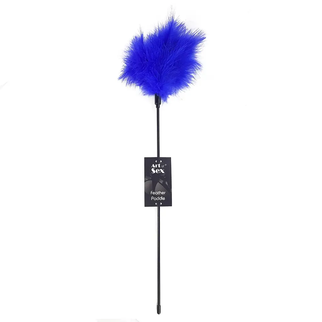 Щекоталка синяя Art of Sex - Feather Paddle, перо молодого индюка - фото 3