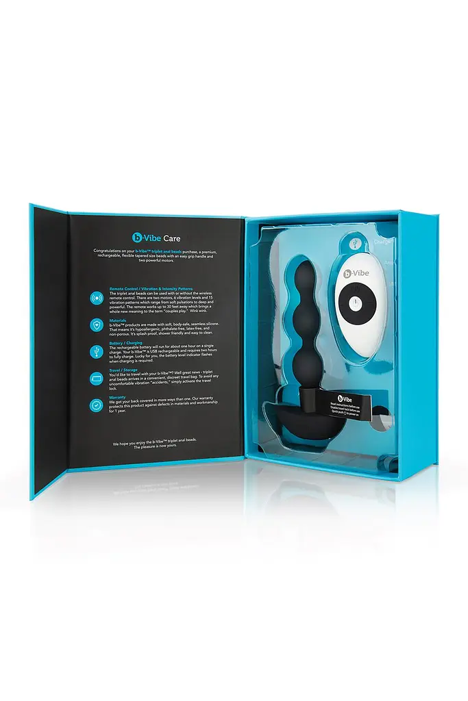 Анальная пробка B-Vibe Triplet 13.8 см (черный) - фото 2