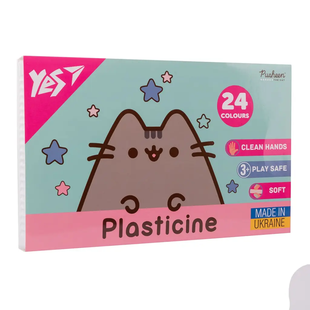 Пластилін YES, 24 кольорів, 480 г., Pusheen, (540685)