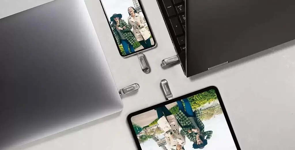 SanDisk Накопичувач 512GB USB 3.1 Type-A + Type-C Dual Drive Luxe Срібний - фото 6