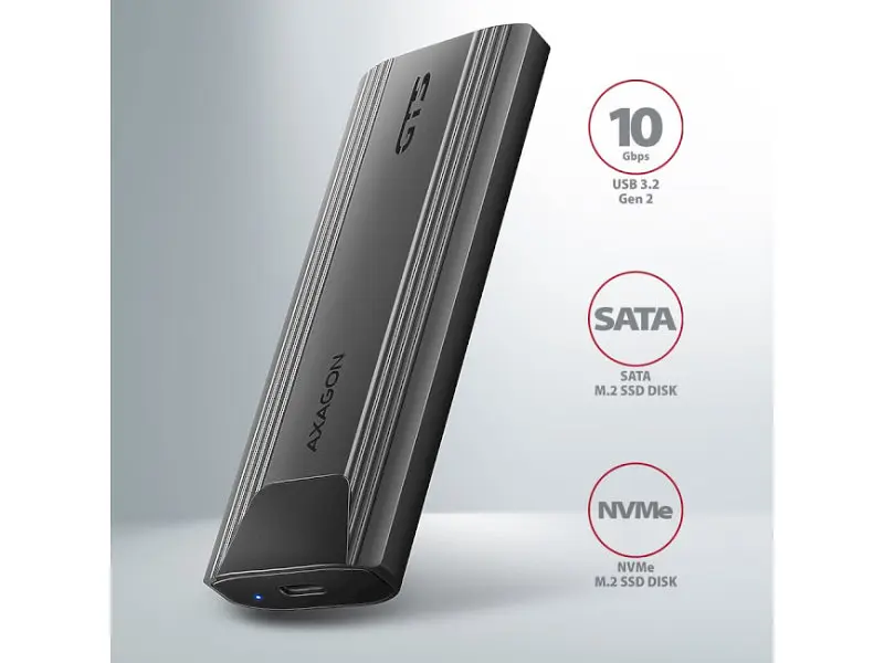 Кишеня для накопичувача AXAGON Thin Screwless (EEM2-GTS2) - фото 2