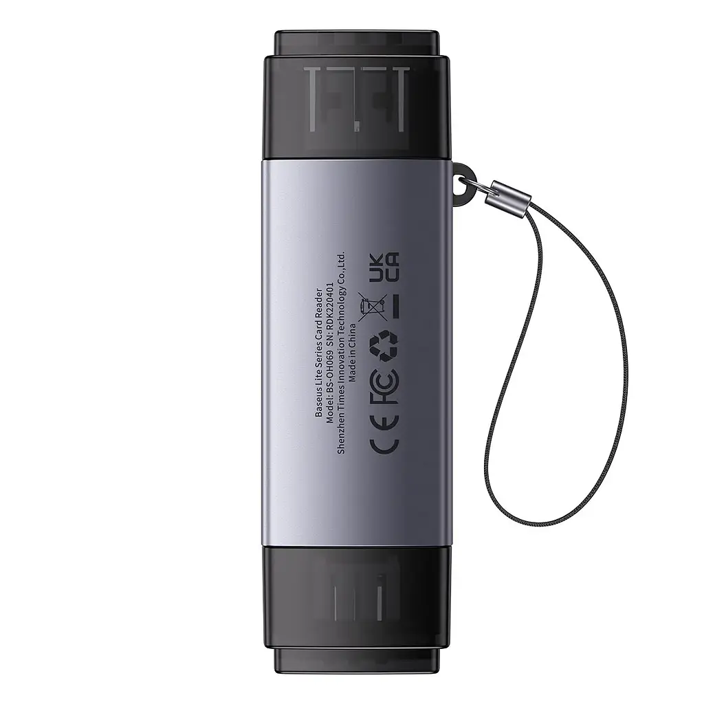 Картрідер Baseus Lite Series USB-A & Type-C  to SD/TF Card Reader WKQX060113 Grey - фото 4