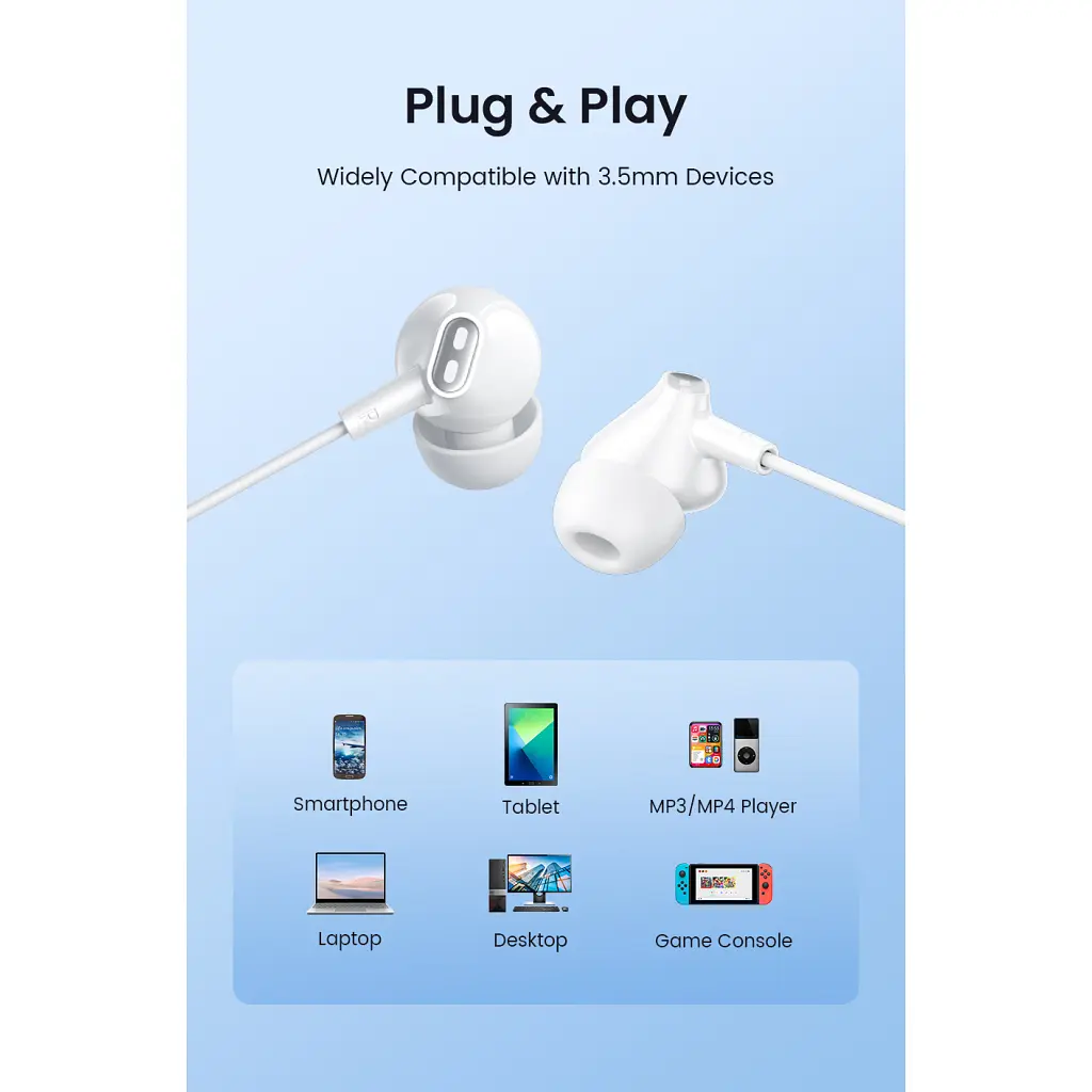 Навушники Vention Echo Lite 3.5mm In-Ear Wired White (GBAWAV) - фото 11