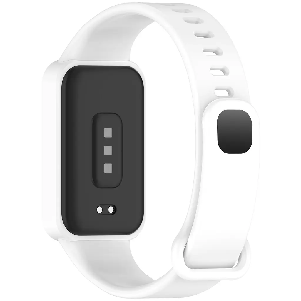 Силіконовий ремінець для фітнес браслетів Xiaomi Smart Band 9 Active Redmi Smart Band 3, Silicone, ivory, зі зручною застібкою, на фітнес трекер та смарт годинник, ArmorStandart (ARM85581) - фото 2
