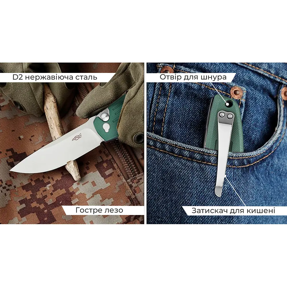 Нiж складаний Firebird FH926-GB синьо-зелений - фото 11