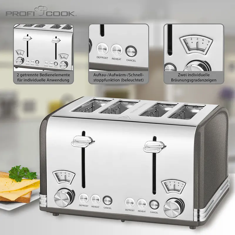 Тостер Profi Cook PC-TA 1194 Anthracite - фото 2