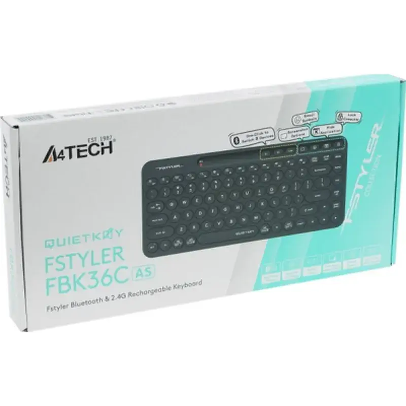 Клавіатура A4Tech FBK36C Wireless/Bluetooth Black (4711421000222) - фото 7