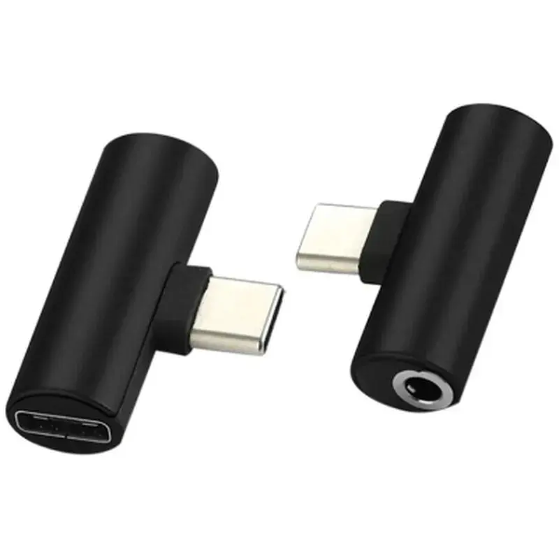 Перехідник USB-C M to USB-C F + 3.5mm F black XoKo (AC-205-BK) - фото 2