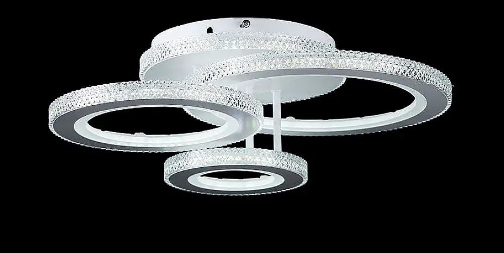 Витончена LED-люстра для спальні LT8012/1+1 LED (WT) - білий, 200 Вт, діаметр 47 см, від 10 до 18 м2 - фото 3