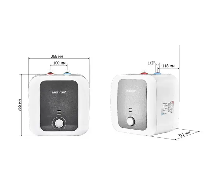 Водонагрівач Mixxus EWH-1215 Small Under під мийкою 15 л, 1500 Вт, мокрий ТЕН, вертикальний, квадратний, білий (WH0605) - фото 6