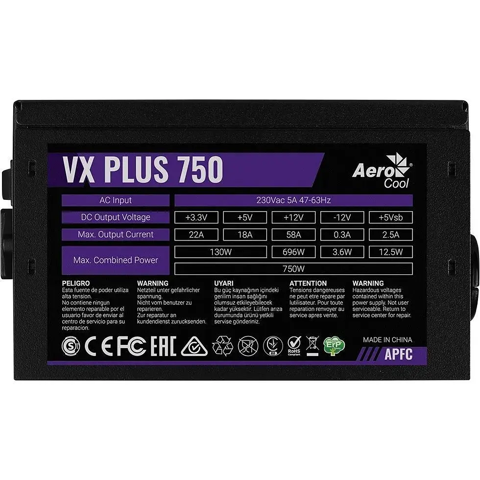 Блок живлення AeroCool VX Plus 750 (ACPN-VS75AEY.11) [140629] - фото 5