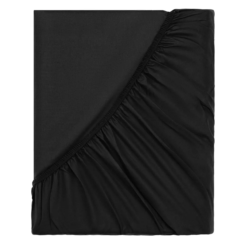 Простыня на резинке Ardesto Mix & Match Premium сатин 160х200+30 см черная (ART1620FSL) - фото 2