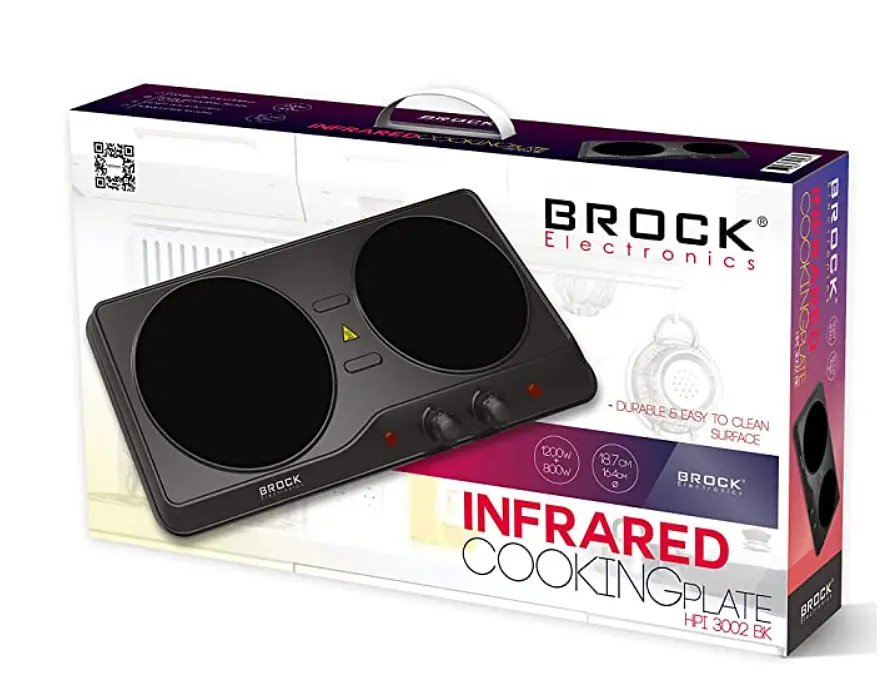 Плита двокомфоркова інфрачервона Brock HPI 3002 BK електрична кухонна настільна - фото 2