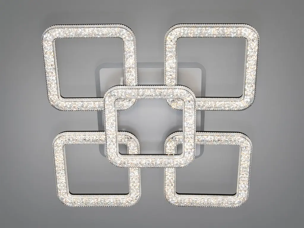 Люстра стельова LED Diasha 2205/4+1BK, 80W, 3200K-6500K, чорний метал, сучасний стиль для дому - фото 3