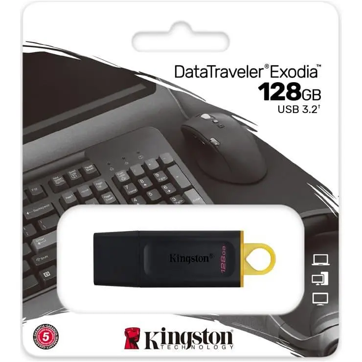 Флеш-накопичувач Kingston 128GB USB3.2 DataTraveler Exodia Black/Yellow (DTX/128GB) - фото 5