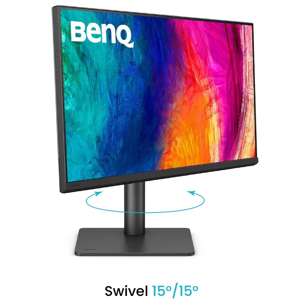 Монітор TFT 27 BenQ PD2706QN, QHD, IPS, HDMI, DP, USB-C, HAS, Pivot, колонки, темно-сірий - фото 10