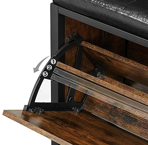 Тумба для взуття Leobert Fenster з м'яким сидінням коричнева - фото 3