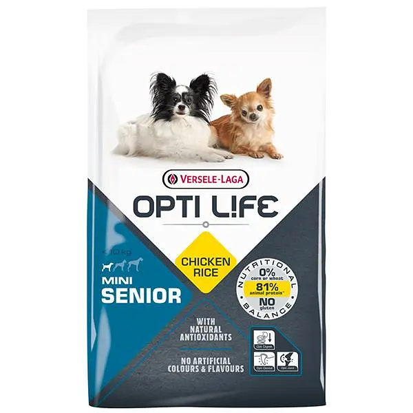 Сухий суперпреміум корм Opti Life Senior Mini Опті Лайф Сеньйор для літніх собак міні порід, Курка 7.5 кг (311608)