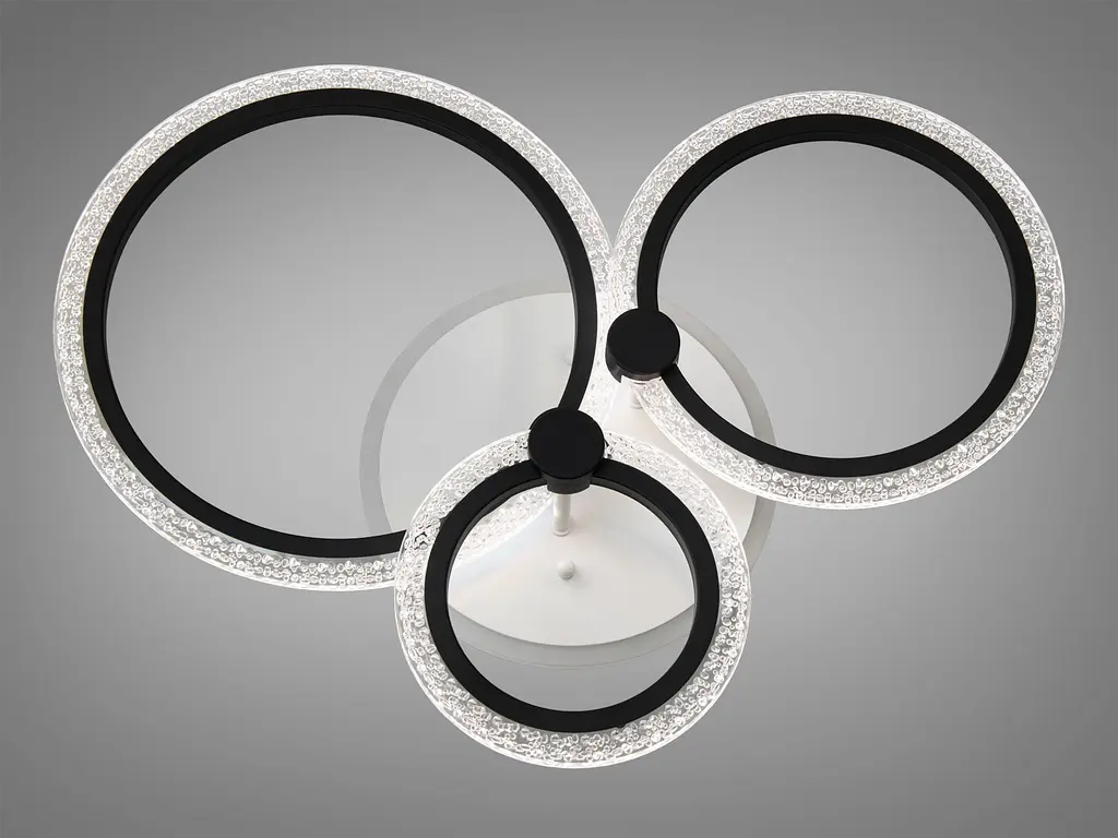 LED люстра с пультом, диммером и цветной подсветкой, 55W, черная - фото 3