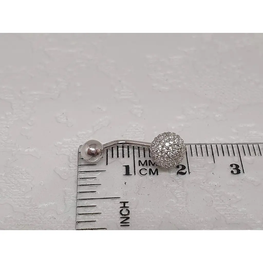 Срібна сережка для пірсингу пупка Umax. 7033U - фото 3