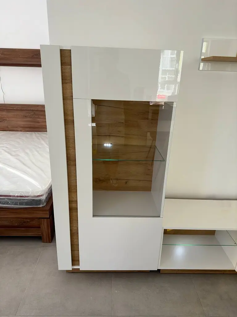 Вітрина низька Perfect Home Арко / Arco 1-дверна 1D1W/72 Білий глянець/дуб грандсон (PFH-091030) - фото 7