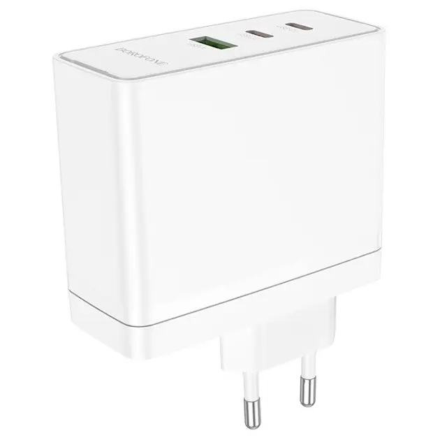 Адаптер живлення 3 порти (виходу) BOROFONE BN11 Imperial PD100W three-port (2C1A) білий - фото 2