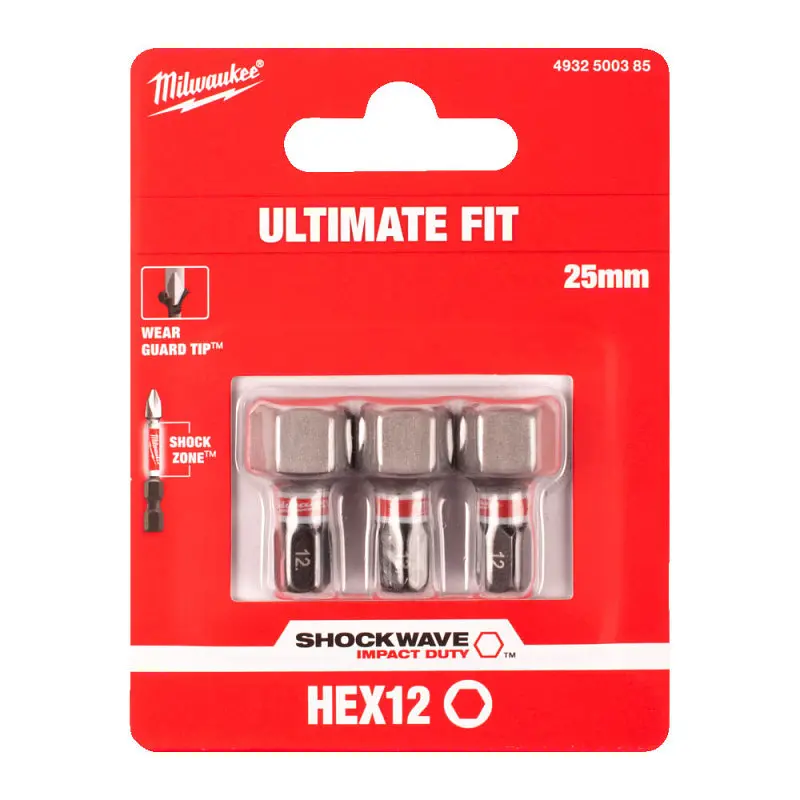Біта SHOCKWAVE MILWAUKEE, Hex12, 25мм, (3шт) - фото 2