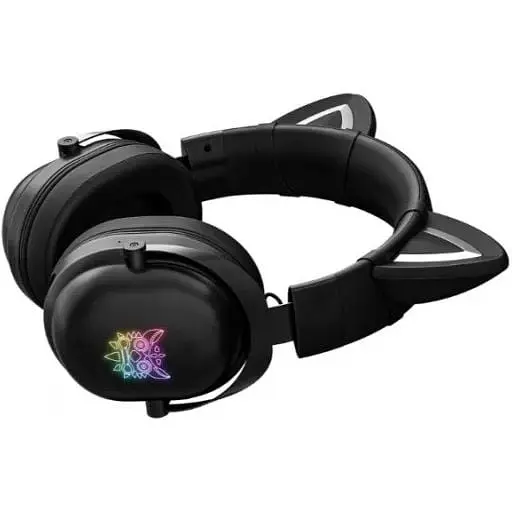 Бездротові навушники Onikuma B100 Bluetooth Gaming LED з кото вушками чорні - фото 5