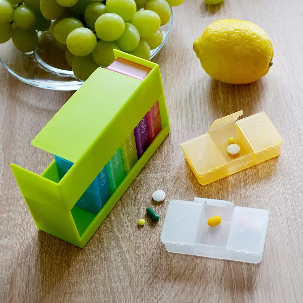 Органайзер для таблеток МВМ My Home PC-01, 7 дней 14.2х8.6х4.7 см зеленый (PC-01 GREEN) - фото 10