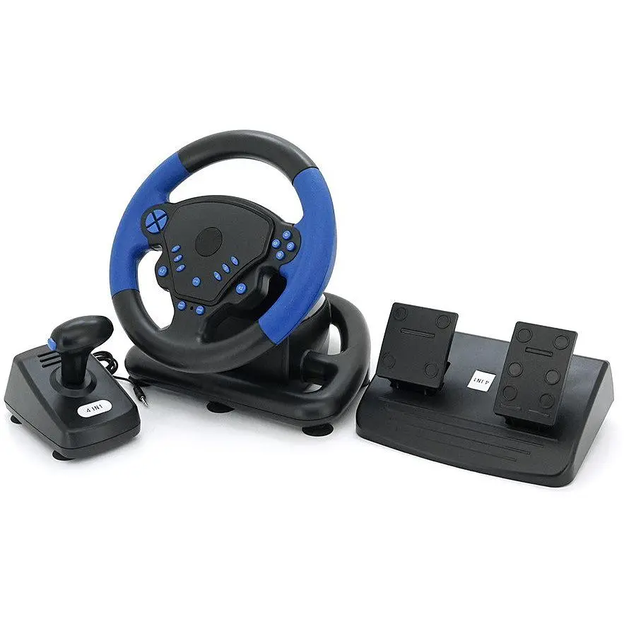 Руль гоночный игровой вибрационный с педалями Voltronic R4/1FA для PC/PS2/PS3/Android - фото 3