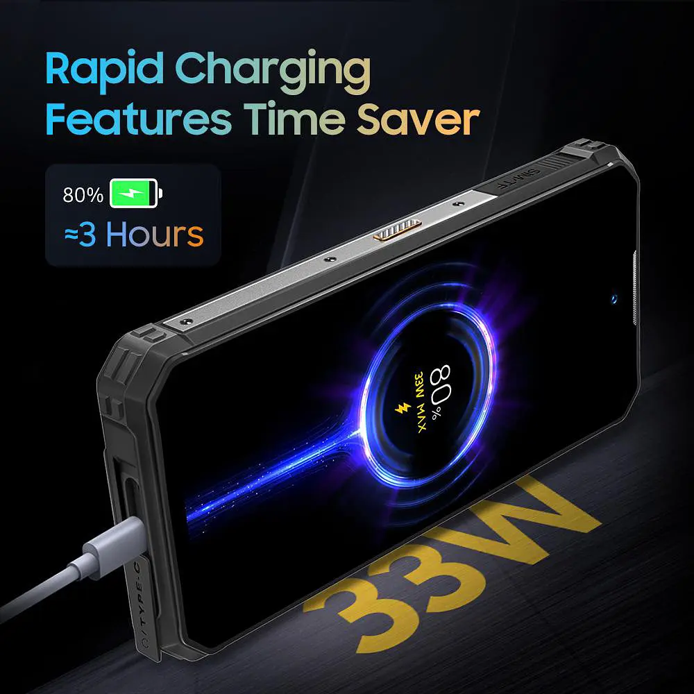 Смартфон Oukitel WP19 pro 6.78”FHD+/8GB/256GB/G99/22000mAh/64+16Мп IR Night Vision/IP69K/NFC/Blac - фото 10