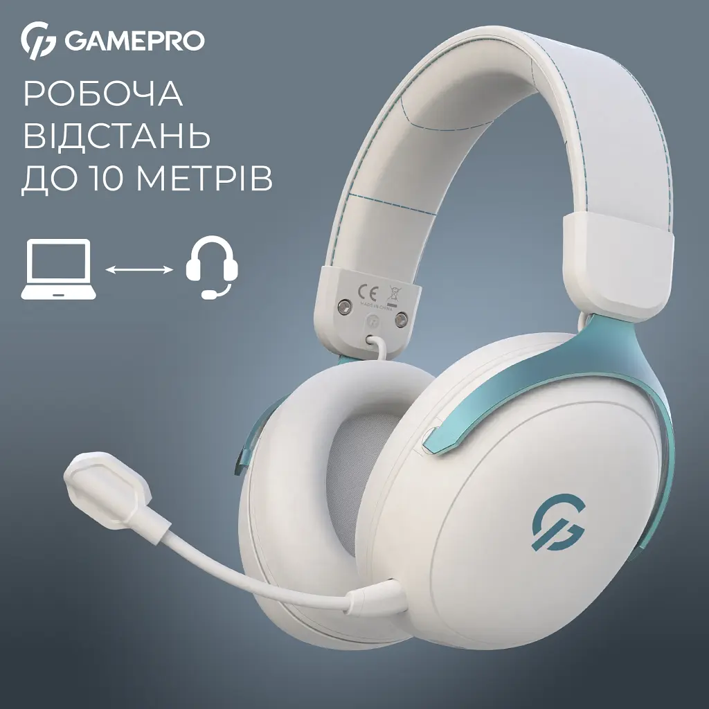 Навушники GamePro Asgard Freya Pro Wireless White/Blue (HSW201WB) - фото 7