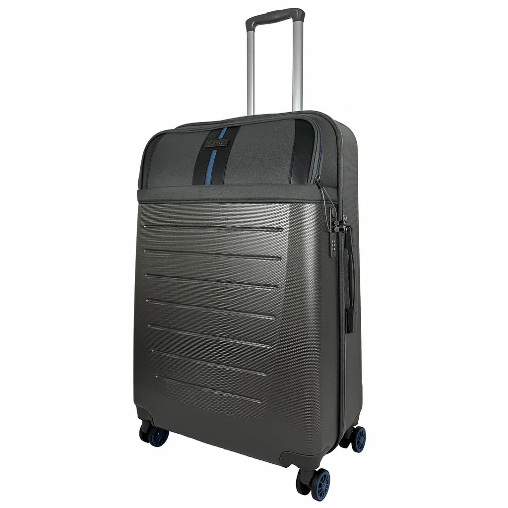 Валіза велика Semi Line T5736-3 28 дюймів ABS/текстиль 70×48×29,5 см Темно-коричневий/Сині лінії - фото 3