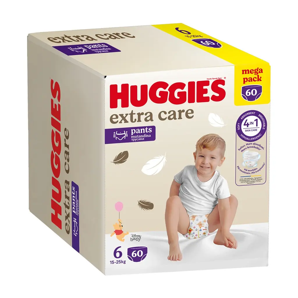 Підгузки Huggies Extra Care Розмір 6 (15-25кг) Pants Box 60 шт (5029053582429) - фото 3