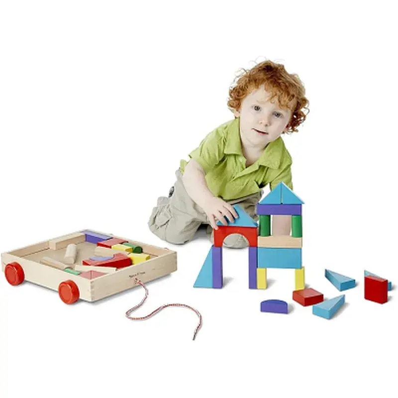 Кубики Melissa&Doug Набір дерев'яних блоків на візку (MD14209) - фото 3