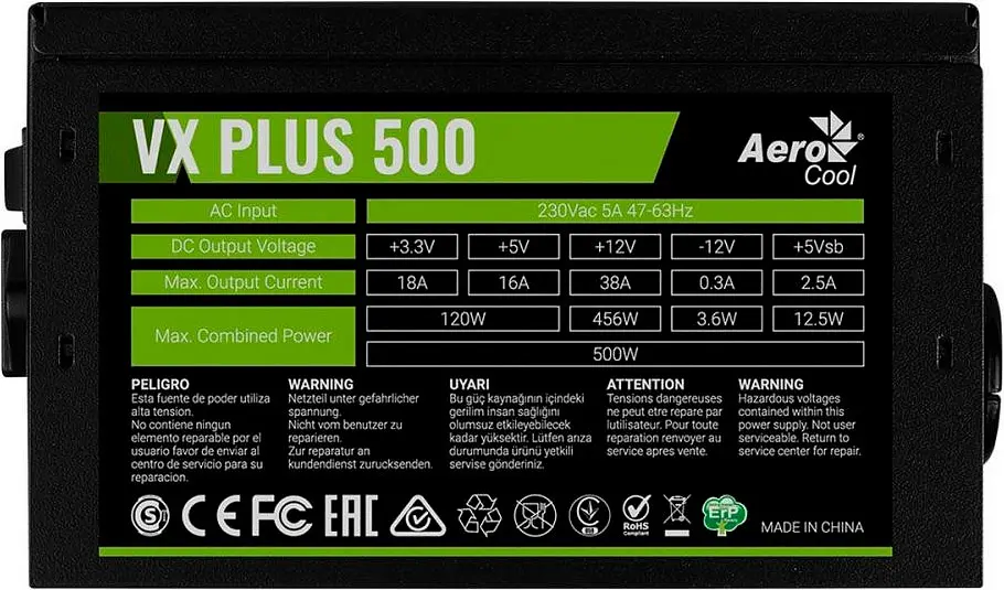 Блок питания AeroCool VX Plus 500 500W [ACPN-VS50NEY.11] [100083] - фото 6