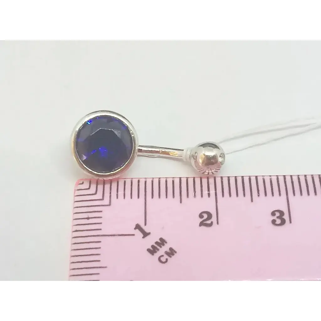 Серебряная серьга для пирсинга пупка Silvex 925 с фианитами. ПР2ФЛТ/020 - фото 2