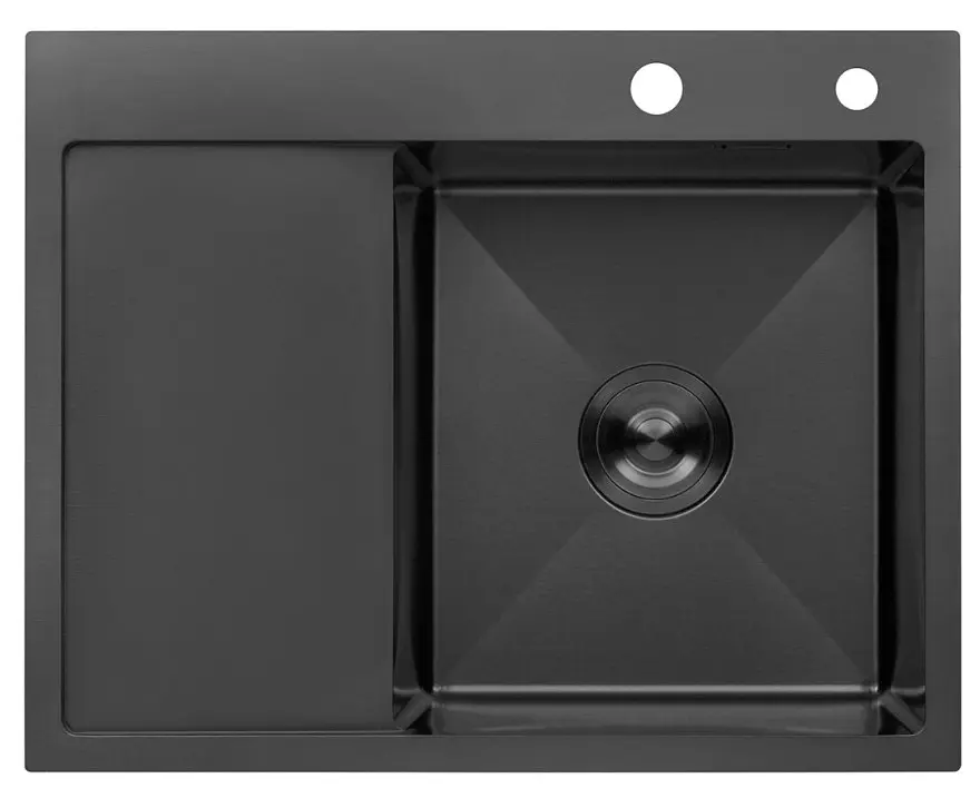 Кухонна мийка Kroner KRP Schwarze - 6350RHM PVD (3.0/1.0 мм) (CV031323)