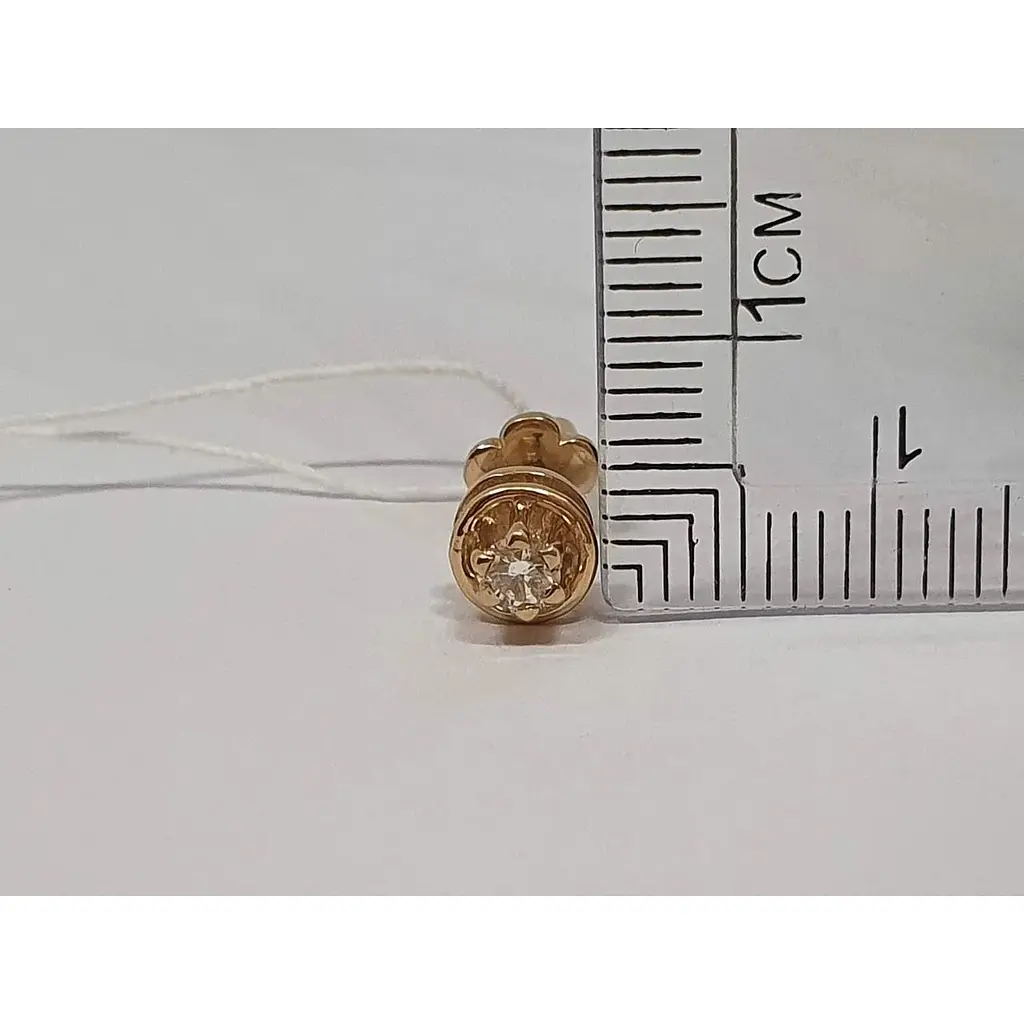 Золоті сережки-пусети Гаразд з діамантами. 3032433 - фото 5