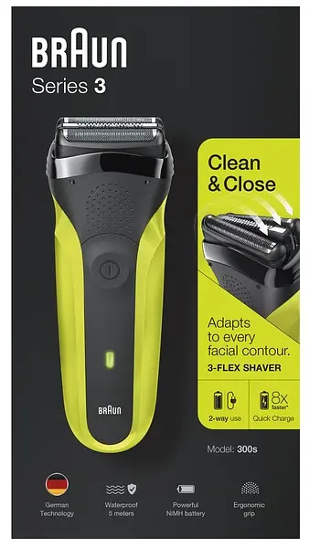 Електробритва Braun Series 3 300s Black/Green - фото 4